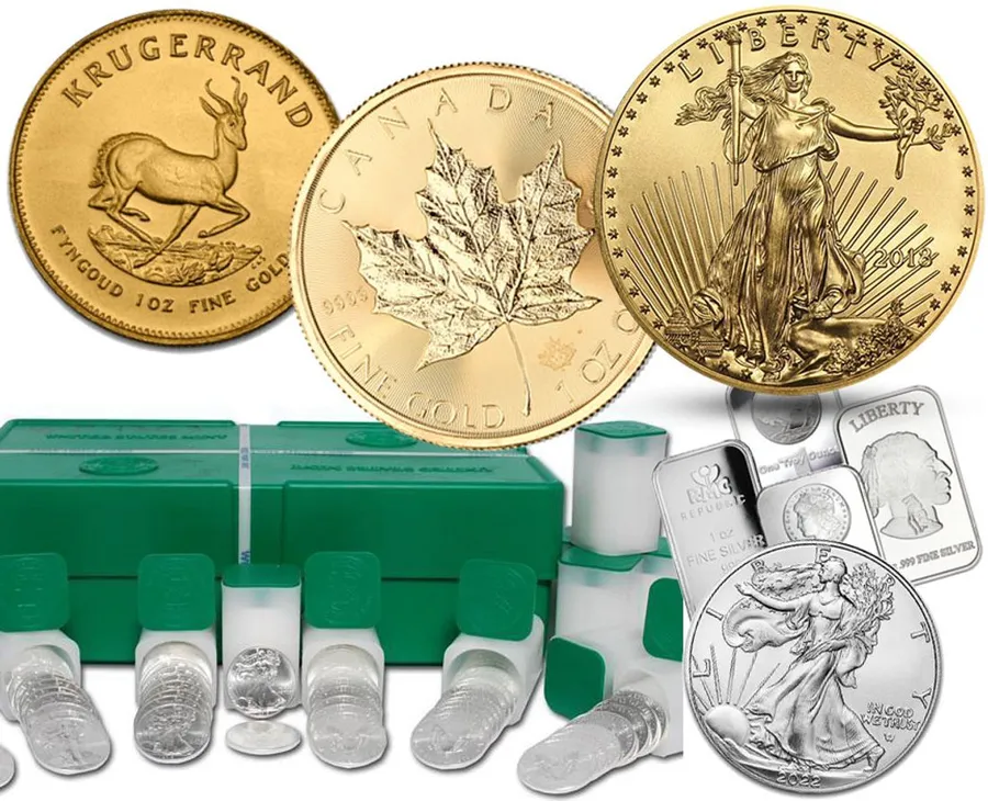 Gold and silver bullion coins and bars for sale